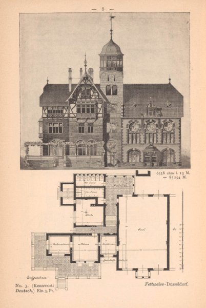 09_Entwurf_Restaurationsgebaeude_Volksgarten_1.tif - 1896. Entwurf eines Restaurationsgebäudes im Düsseldorfer Volksgarten (nicht verwirklicht).