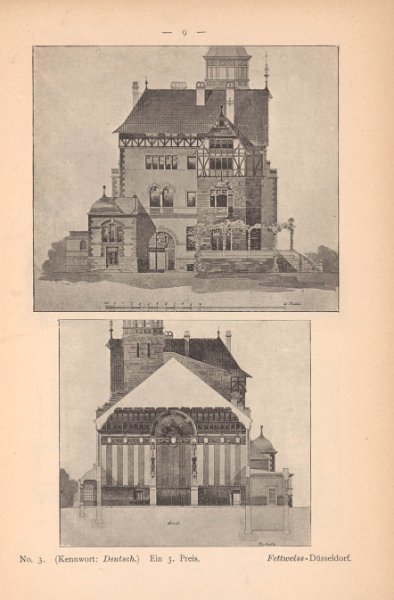 10_Entwurf_Restaurationsgebaeude_Volksgarten_2.tif - 1896. Entwurf eines Restaurartionsgebäudes im Volksgarten (3. Preis). Abbildungen in: Deutsche Konkurrenzen. Seemann Verlag, Leipzig 1896.