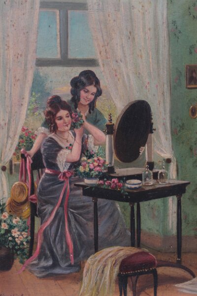 Der_letzte_Schliff.jpg - Der letzte Schliff. Öl auf Holz, ca. 24 x 19 cm, signiert unten links "Rud. Klingsbögl".