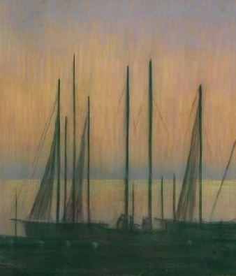 Abend_in_Vlissingen.JPG - Abend in Vlissingen. Pastell auf Malkarton 73,8 x 65,1 cm.